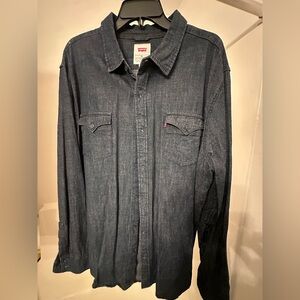 Levi's Men's Casual Button Down Shirt - Dark Blue